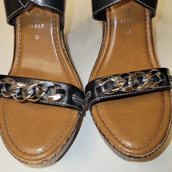 Italian shoe makers wedge sandal sz 9 - Picture 3 of 4